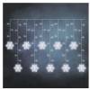 EMOS DCGW13 LED vianočná opona - snehové vločky, 135x50 cm, vnútorná, studená biela