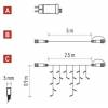 EMOS Lighting D1CC03 Basic set for Standard connecting chains - icicles, 2,5m, outdoor, cold white, timer