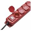 EMOS P14251 Predlžovací kábel 5 m / 4 zásuvky / s vypínačom / čierno-červený / guma-neoprén / 1,5 mm2