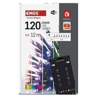 EMOS Lighting D4ZR02 GoSmart LED vianočná reťaz, 12 m, vonkajšia a vnútorná, RGB, programy, časovač, wifi