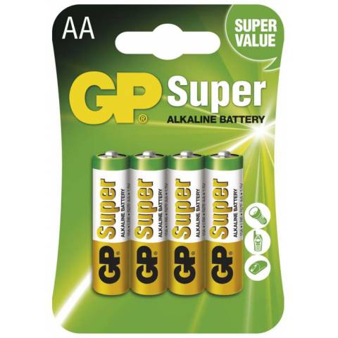 Alkalická batéria AA GP Super B1321 tužková blister 4ks
