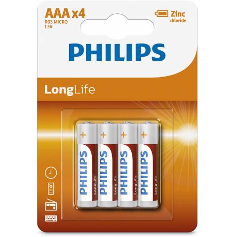 Batérie LONGLIFE AAA R03L4B/10 Philips