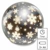 EMOS DCLW28 LED-Weihnachtsglaskugel - Schneeflocken, 12 cm, 3x AA, innen, warmweiß, Timer