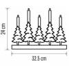 EMOS DCAW14 LED svietnik - vianočný stromček so sviečkami, 24 cm, 2x AA, vnútorný, teplá biela, časovač