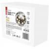 EMOS DCLW28 LED vánoční skleněná koule – vločky, 12 cm, 3x AA, vnitřní, teplá bílá, časovač