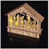 EMOS DCWW34 LED wooden Christmas crib, 15 cm, 2x AA, indoor, warm white, timer