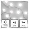 EMOS Lighting D5AC01 LED světelný cherry řetěz – kuličky 2,5 cm, 4 m, venkovní i vnitřní, studená bílá, časovač