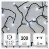 EMOS Lighting D5AC03 LED vánoční cherry řetěz – kuličky, 20 m, venkovní i vnitřní, studená bílá, časovač