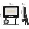 EMOS ZS2334B LED reflektor GLARO s pohybovým čidlem, 30 W, černý, IP54, 3000 lm, neutrální bílá