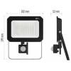 EMOS ZS2343 LED spotlight SIMPO with motion sensor, 50 W, black, neutral white