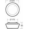 Nástěnné stropní kruhové svítidlo CRATER 1 průměr 220mm výběr varianty