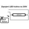LED trubica 120cm zapojenie tlmivka 230V 13,5W 840 T8