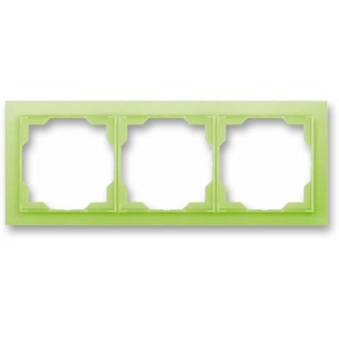 3901M-A00130 42 ABB Neo rámeček třínásobný univrsální vodorovný a svislý   bílá ledová zelená