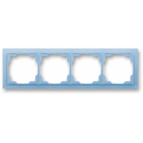 3901M-A00140 41 ABB Neo rámeček čtyřnásobný univrsální vodorovný a svislý   bílá ledová modrá