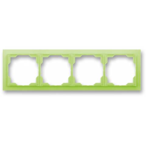 3901M-A00140 42 ABB Neo rámeček čtyřnásobný univrsální vodorovný a svislý   bílá ledová zelená
