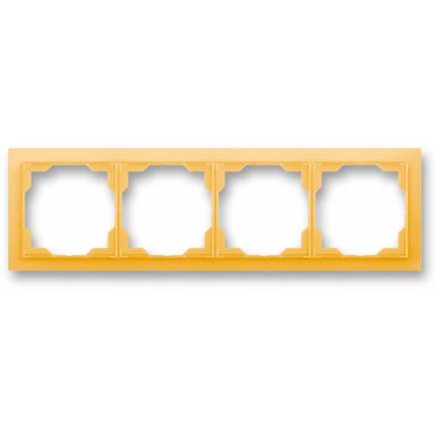 3901M-A00140 43 ABB Neo rámeček čtyřnásobný univrsální vodorovný a svislý   bílá ledová oranžová
