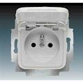ABB 5519B-A02387 B Single socket, protected, with cap, with screwless. clamps, alpine white