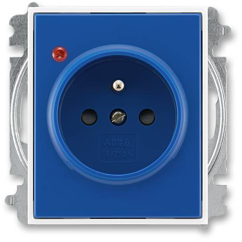 ABB 5599E-A02357 14 jednoduchá zásuvka s prepäťovou ochranou s optickou signalizáciou modro-biela