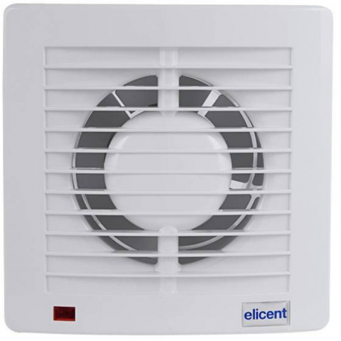Elicent 2MU7109 Axiální koupelnový ventilátor se zpětnou klapkou a časovým doběhem E-STYLE 100 PRO T