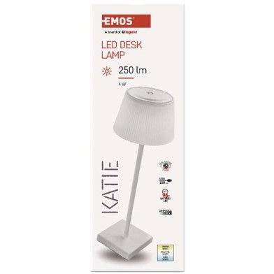 LED stolová lampa EMOS Z7630W KATIE, biela
