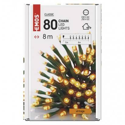 EMOS Lighting D4AV02 LED vianočná reťaz, 8 m, vnútorná a vonkajšia, vintage, časovač