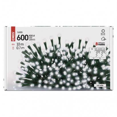 EMOS Lighting D4CC03 LED vánoční rampouchy, 10 m, venkovní i vnitřní, studená bílá, programy