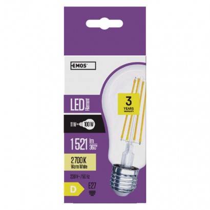 EMOS Lighting Z74284 LED žárovka Filament A67 11W E27 teplá bílá