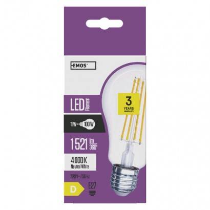 EMOS Lighting Z74285 LED žiarovka Filament A67 11W E27 neutrálna biela
