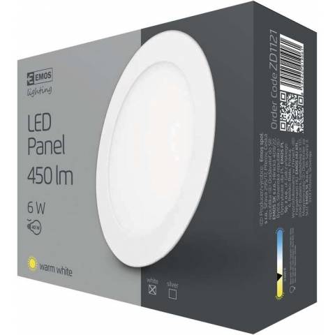 EMOS Lighting ZD1121 LED panel 120mm, kruhový vestavný bílý, 6W teplá bílá
