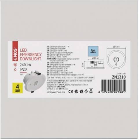 EMOS Lighting ZN1310 Nouzové svítidlo 3W 240lm 3h MT