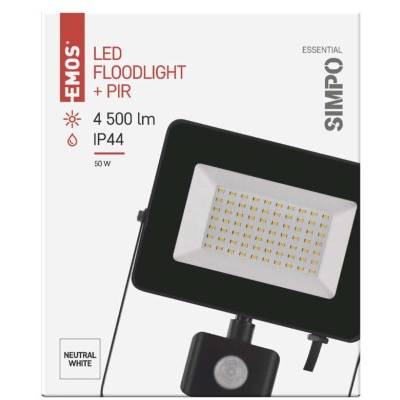 EMOS Lighting ZS2342 LED reflektor SIMPO s pohybovým čidlem, 50W neutrální bílá