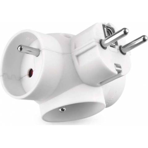 EMOS P0024FR Rozbočovací zásuvka 3×, kulatá, bílá