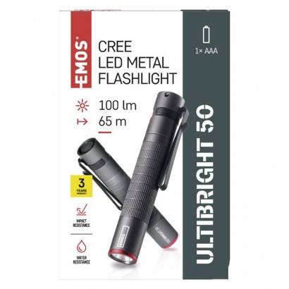 EMOS P3150 CREE LED kovová baterka Ultibright 50, P3150, 100lm, 1xAAA