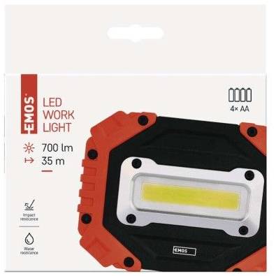EMOS P4113 COB LED pracovní svítilna P4113, 700 lm, 4× AA