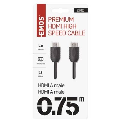 EMOS S10000 HDMI 2.0 high speed kabel A vidlice – A vidlice 0,75 m