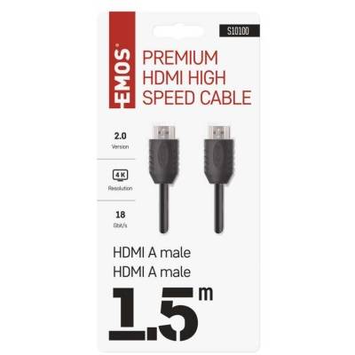 EMOS S10100 HDMI 2.0 high speed kabel A vidlice – A vidlice 1,5 m
