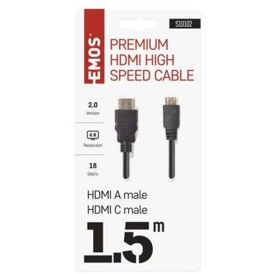 EMOS S10102 HDMI 2.0 high speed kabel A vidlice – C vidlice 1,5 m