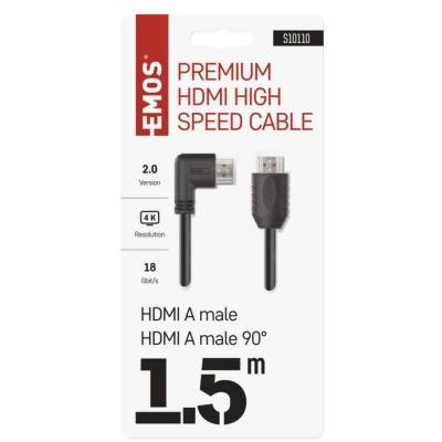 EMOS S10110 HDMI 2.0 high speed kabel A vidlice - A vidlice 90° 1,5 m