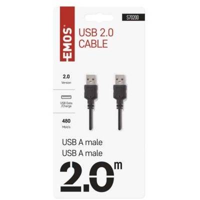 EMOS S70200 USB kabel 2.0 A vidlice – A vidlice 2m
