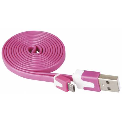 Emos SM7001P Kabel USB 2.0 A/M - micro B/M 1m růžový