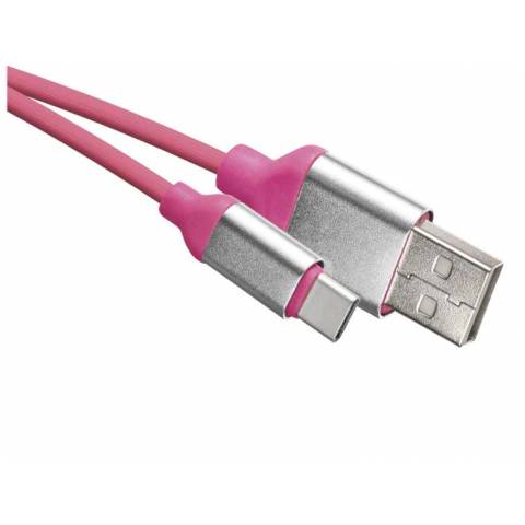 EMOS SM7025P USB kabel 2.0 A/M - C/M 1m růžový