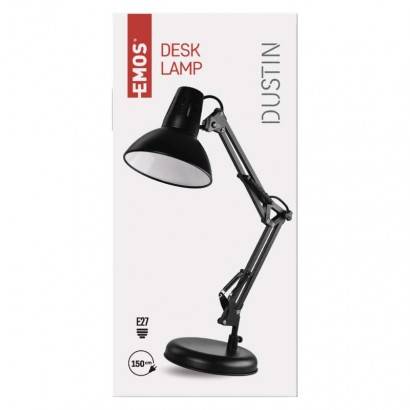 EMOS Z7612B Stolní lampa DUSTIN na žárovku E27, černá