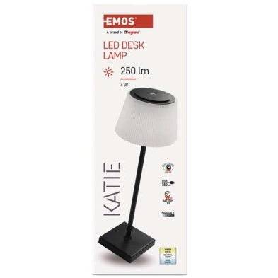 EMOS Z7630B LED stolová lampa KATIE, čierna
