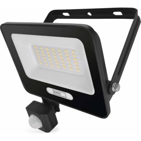 EMOS ZS2334B LED reflektor GLARO s pohybovým čidlem, 30 W, černý, IP54, 3000 lm, neutrální bílá