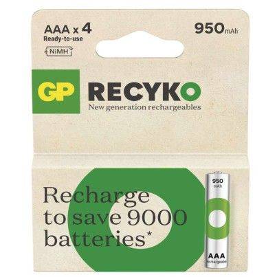 GP B25114 Wiederaufladbare Batterie GP ReCyko 950 AAA (HR03)