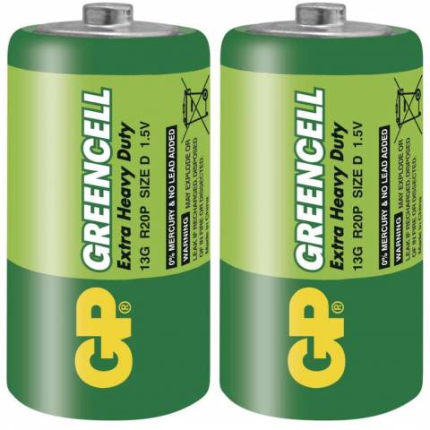 GP Batteries B1241 Zinkochloridová baterie GP Greencell R20 (D), blistr