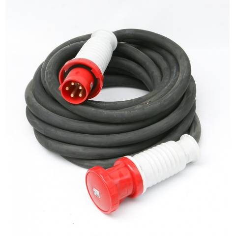 Gumový prodlužovací kabel 10m 32A 400V 5pólová vidlice a spojka CGSG 5x6