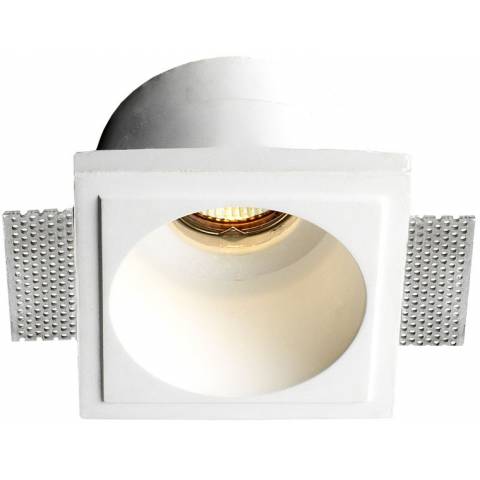 Sádrové svítidlo čtvercové GU10 20-50W vestavné stropní bezrámečkové kruhový otvor