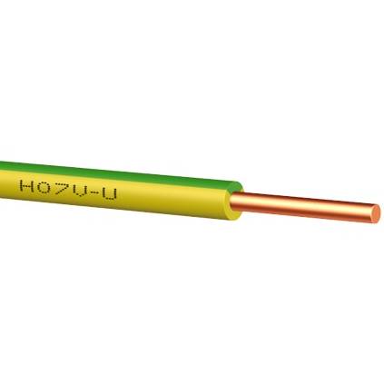 H07V-U 10mm (CY) žlutozelený kabel
