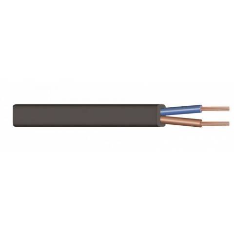 Plochý kábel čierny H03VVH2-F 2x0,75 mm
